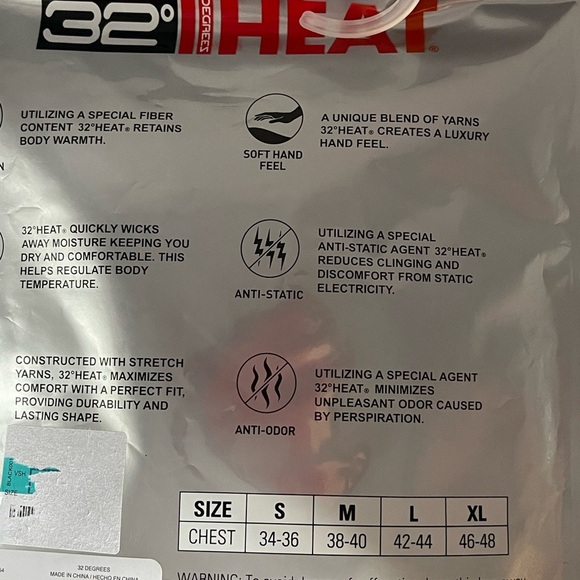 32Degrees Mens Light Weight Base Layer Crew Neck Solid Black New Warm Dry Lg - Picture 3 of 6